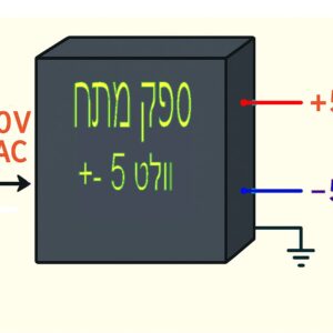 ספק מתח סימטרי - מתח חיובי וגם שלילי +-5V   -  כניסה: 220VAC