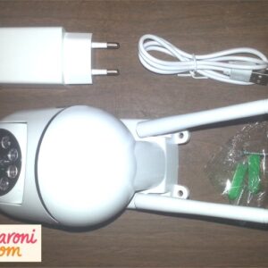 מצלמת אבטחה ביתית אלחוטית (WiFi Camera) עם מנגנון סיבוב בשני צירים (Pan & Tilt).