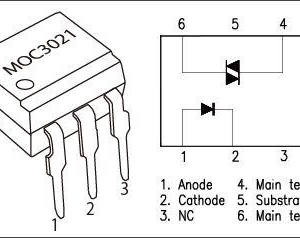 מצמד אופטי 6 פינים DIP6  optocoupler –  MOC3021