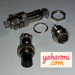 מחבר מתכת [זכר ונקבה] 5 פינים עם נעילה על ידי הברגה